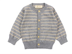Petit Piao cardigan knit striped grey/cream